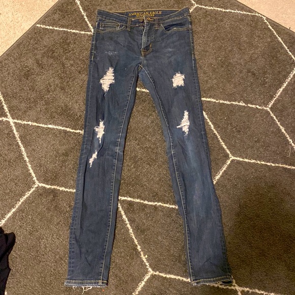 American Eagle distressed super skinny jeans 28x32 - Picture 1 of 2